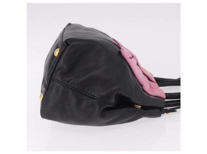 Borsa PRADA in pelle 2way Nera Oro Auth ka4866 Nero D'oro - vista 3