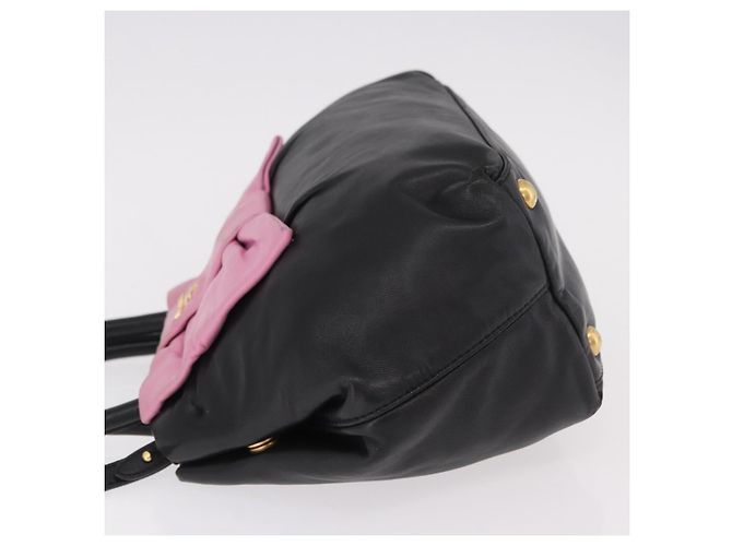 Borsa PRADA in pelle 2way Nera Oro Auth ka4866 Nero D'oro - vista 4