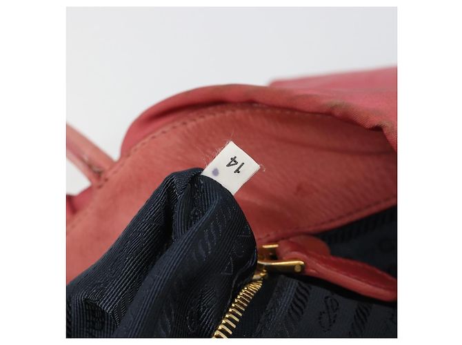 Borsa a mano PRADA Ribbon Nylon Pink Gold Auth 186427 Rosa D'oro - vista 12