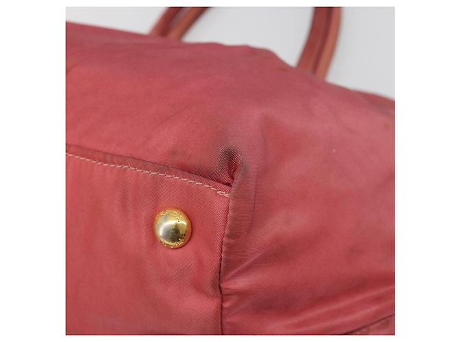 Borsa a mano PRADA Ribbon Nylon Pink Gold Auth 186427 Rosa D'oro - vista 15