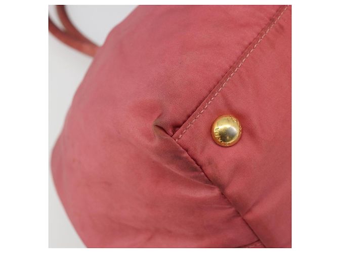 Borsa a mano PRADA Ribbon Nylon Pink Gold Auth 186427 Rosa D'oro - vista 16