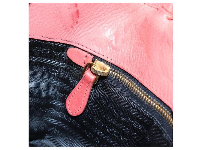 Borsa a mano PRADA Ribbon Nylon Pink Gold Auth 186427 Rosa D'oro - vista 21