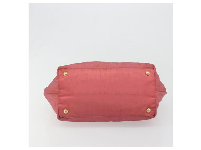 Borsa a mano PRADA Ribbon Nylon Pink Gold Auth 186427 Rosa D'oro - vista 5
