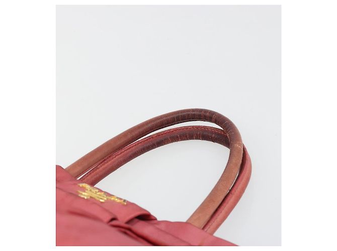 Borsa a mano PRADA Ribbon Nylon Pink Gold Auth 186427 Rosa D'oro - vista 8