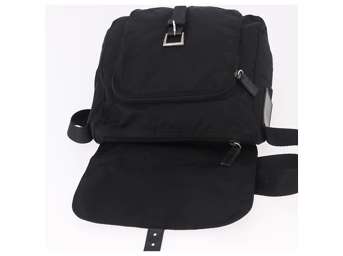 Borsa a tracolla PRADA Nylon Nero Argento Auth 189321A - vista 10