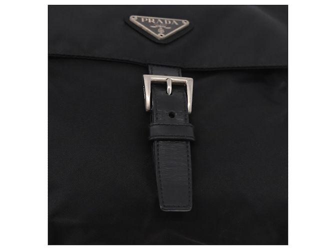 Borsa a tracolla PRADA Nylon Nero Argento Auth 189321A - vista 17