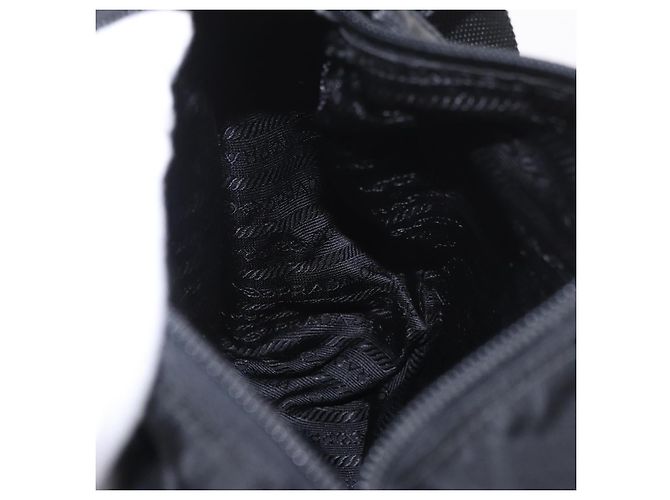 Borsa a tracolla PRADA Nylon Nero Argento Auth 189321A - vista 22