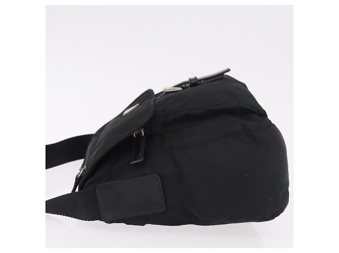 Borsa a tracolla PRADA Nylon Nero Argento Auth 189321A - vista 4