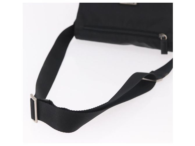 Borsa a tracolla PRADA Nylon Nero Argento Auth 189321A - vista 7