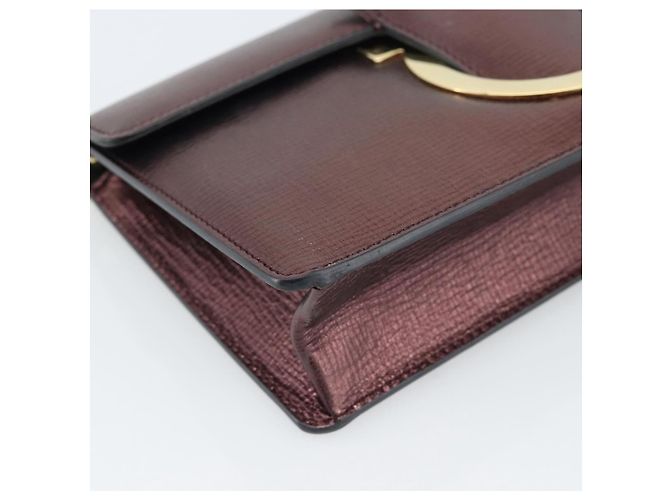 Borsa a Spalla Salvatore Ferragamo Gancini in Pelle Marrone e Oro Auth 187281V D'oro - vista 15