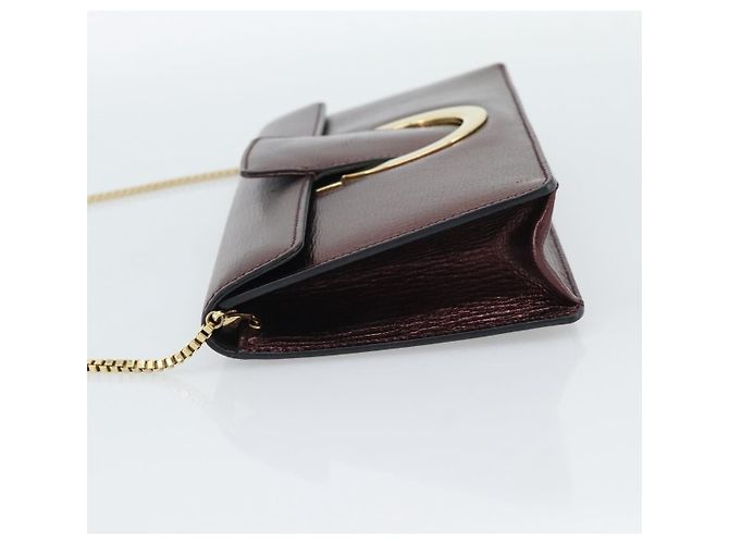 Borsa a Spalla Salvatore Ferragamo Gancini in Pelle Marrone e Oro Auth 187281V D'oro - vista 3