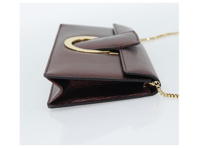 Borsa a Spalla Salvatore Ferragamo Gancini in Pelle Marrone e Oro Auth 187281V D'oro - vista 4