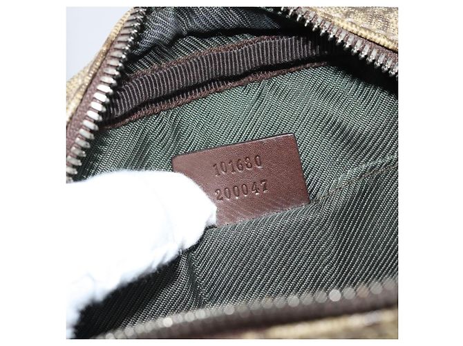 Borsa a tracolla GUCCI GG Supreme PVC Beige Argento 101680 Auth hk3789 - vista 12