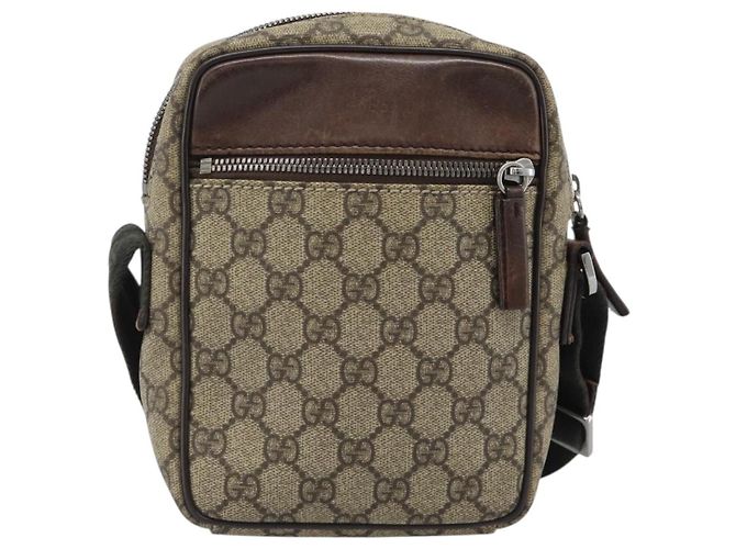 Borsa a tracolla GUCCI GG Supreme PVC Beige Argento 101680 Auth hk3789 - vista 13