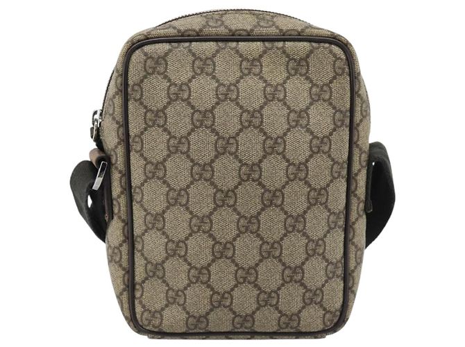 Borsa a tracolla GUCCI GG Supreme PVC Beige Argento 101680 Auth hk3789 - vista 2