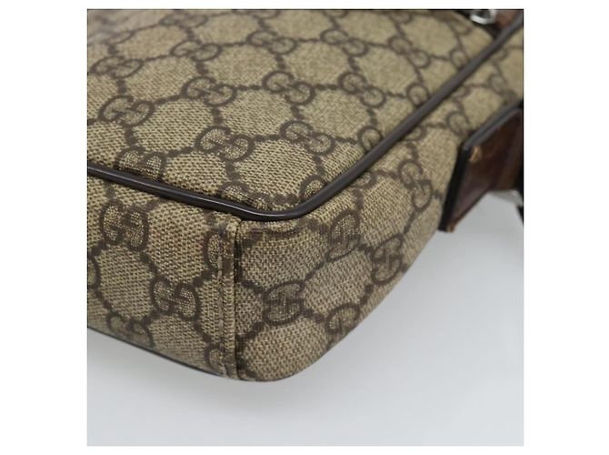 Borsa a tracolla GUCCI GG Supreme PVC Beige Argento 101680 Auth hk3789 - vista 8
