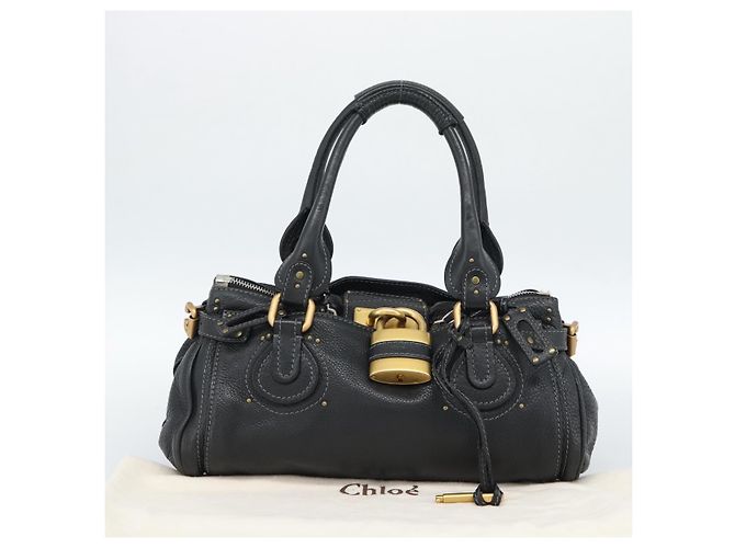 Chloé Borsa Chloe Paddington in pelle nera oro argento autenticata am11929M Nero D'oro - vista 12
