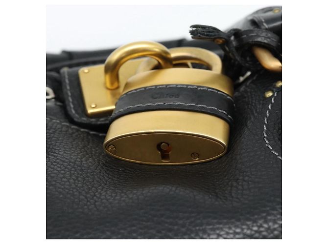 Chloé Borsa Chloe Paddington in pelle nera oro argento autenticata am11929M Nero D'oro - vista 19