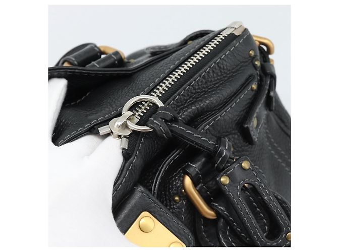 Chloé Borsa Chloe Paddington in pelle nera oro argento autenticata am11929M Nero D'oro - vista 21