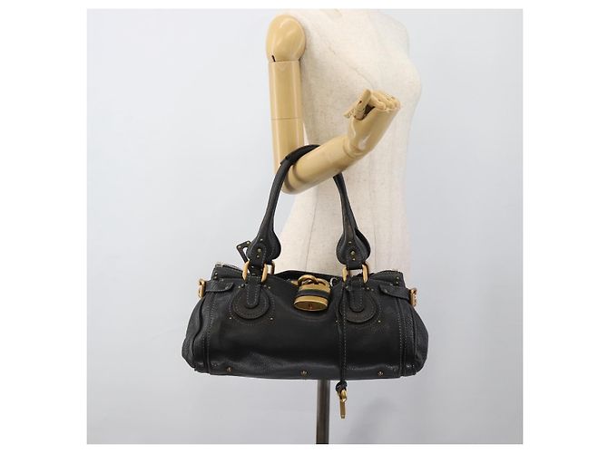 Chloé Borsa Chloe Paddington in pelle nera oro argento autenticata am11929M Nero D'oro - vista 29