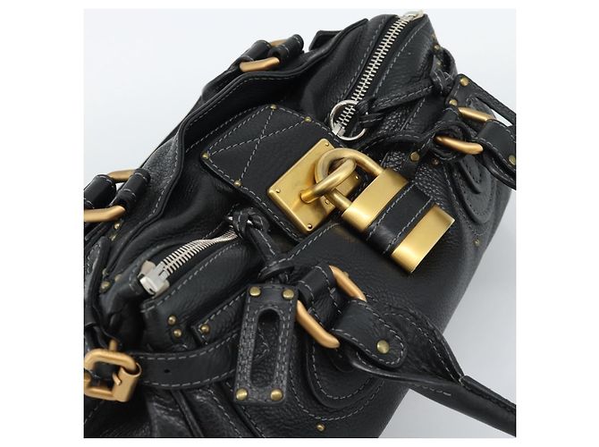 Chloé Borsa Chloe Paddington in pelle nera oro argento autenticata am11929M Nero D'oro - vista 6