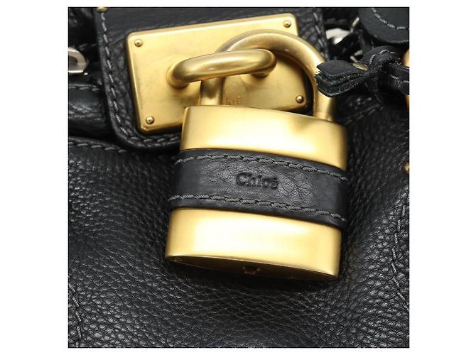 Chloé Borsa Chloe Paddington in pelle nera oro argento autenticata am11929M Nero D'oro - vista 9