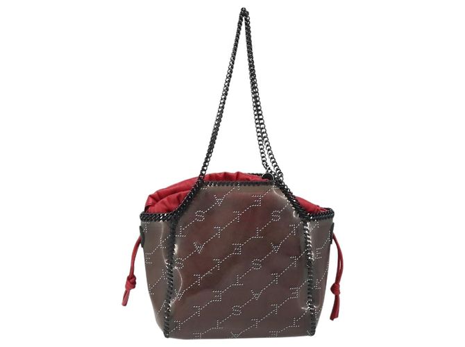 Autre Marque Bolso de hombro Stella MacCartney Chain Falabella Vinilo Rojo Auth BA13554A Roja - vista 2