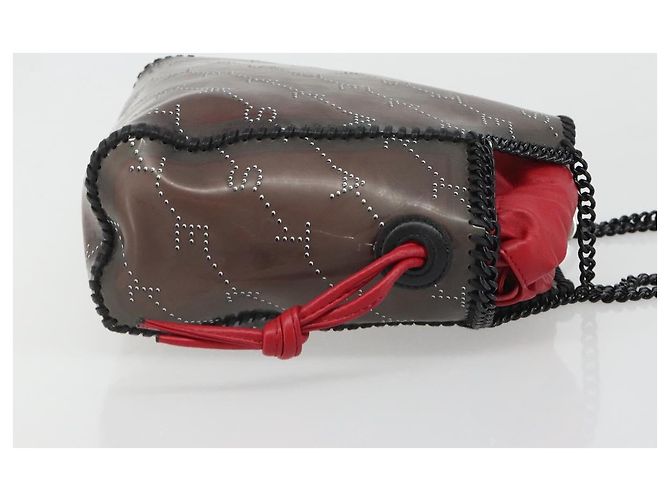 Autre Marque Bolso de hombro Stella MacCartney Chain Falabella Vinilo Rojo Auth BA13554A Roja - vista 3