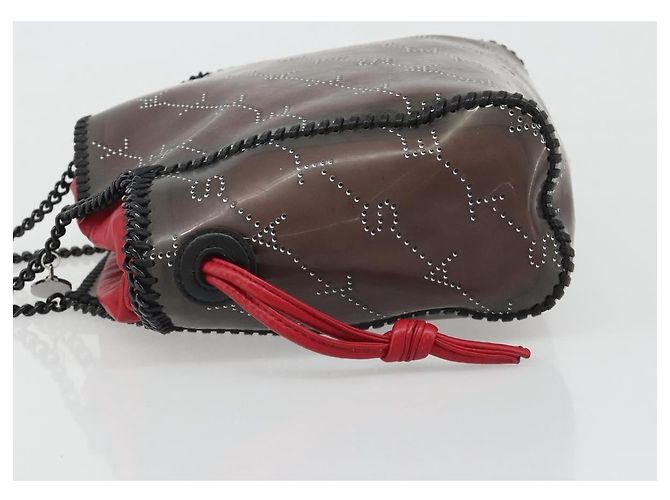 Autre Marque Bolso de hombro Stella MacCartney Chain Falabella Vinilo Rojo Auth BA13554A Roja - vista 5