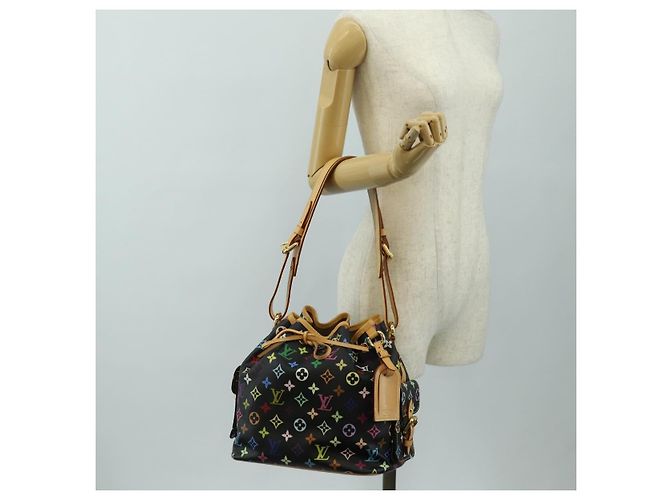 LOUIS VUITTON Monogram Multicolor Petit Noe Bag Black M42230 LV Auth mr2527SAV Schwarz - Ansicht 32