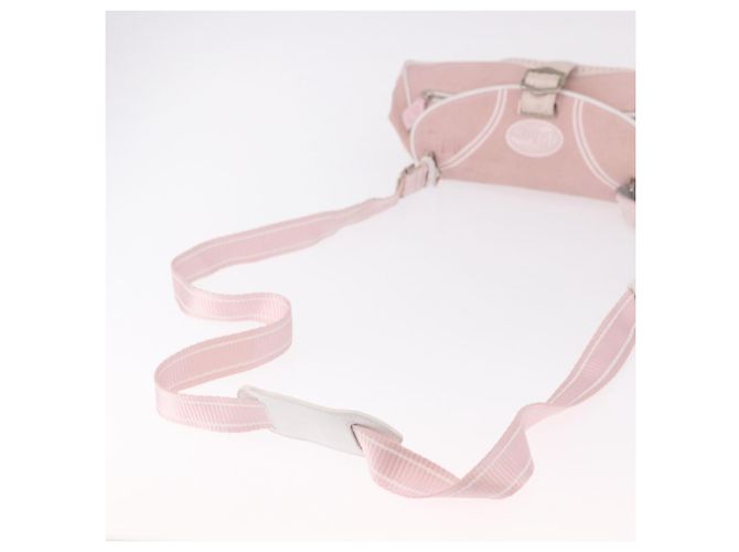 Borsa a Spalla Christian Dior Trotter Canvas Rosa Argento Auth BA13589A - vista 7