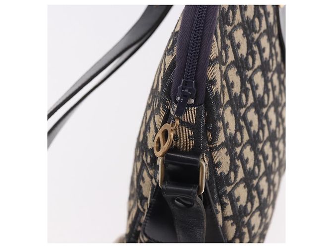 Borsa a tracolla Christian Dior Trotter Canvas Navy Gold Auth 189386A D'oro Blu navy - vista 10