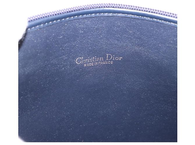 Borsa a tracolla Christian Dior Trotter Canvas Navy Gold Auth 189386A D'oro Blu navy - vista 11