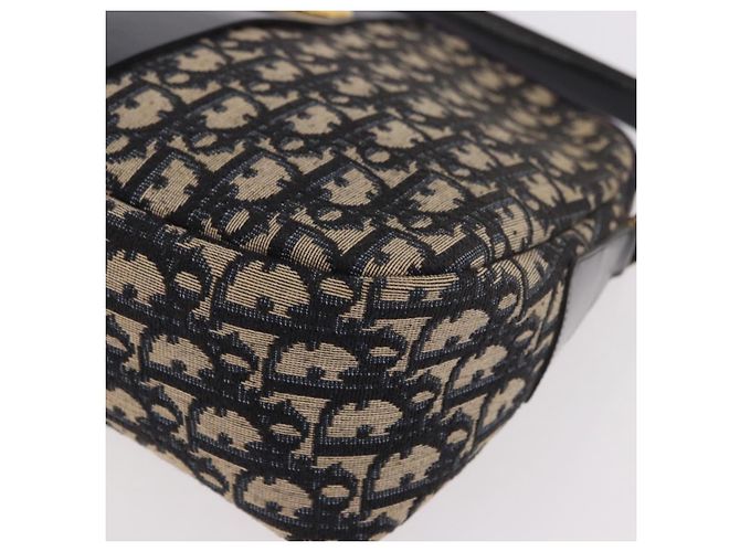 Borsa a tracolla Christian Dior Trotter Canvas Navy Gold Auth 189386A D'oro Blu navy - vista 14
