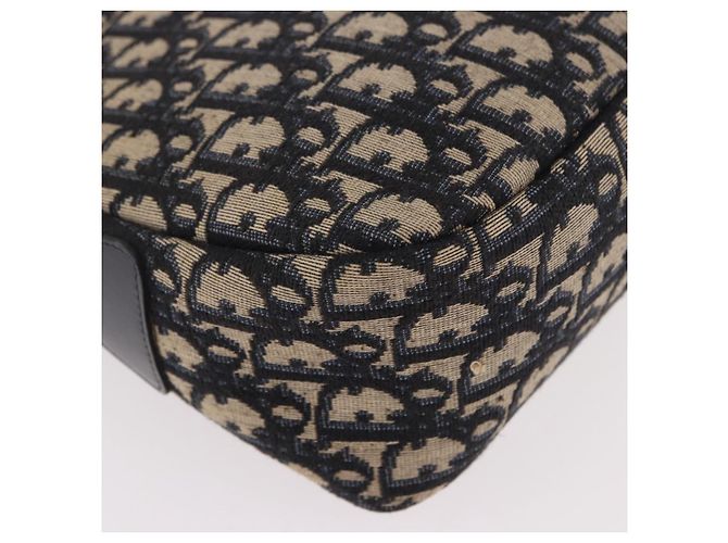 Borsa a tracolla Christian Dior Trotter Canvas Navy Gold Auth 189386A D'oro Blu navy - vista 9