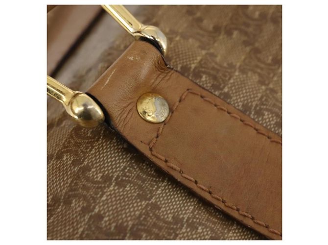 Céline Borsa Boston CELINE Macadam Canvas PVC Beige Oro Auth gh2046 D'oro - vista 10