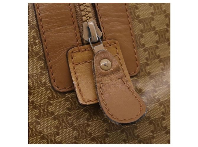 Céline Borsa Boston CELINE Macadam Canvas PVC Beige Oro Auth gh2046 D'oro - vista 11