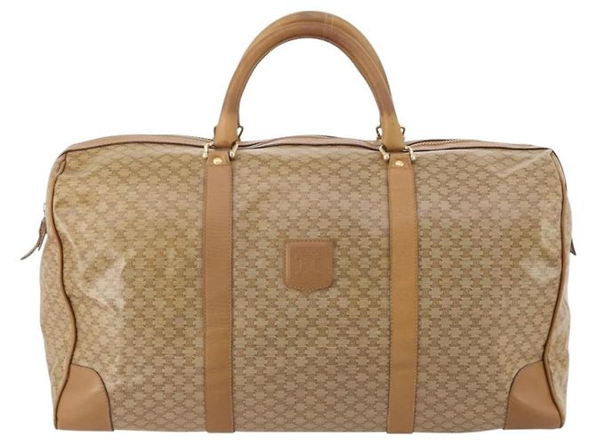 Céline Borsa Boston CELINE Macadam Canvas PVC Beige Oro Auth gh2046 D'oro - vista 13