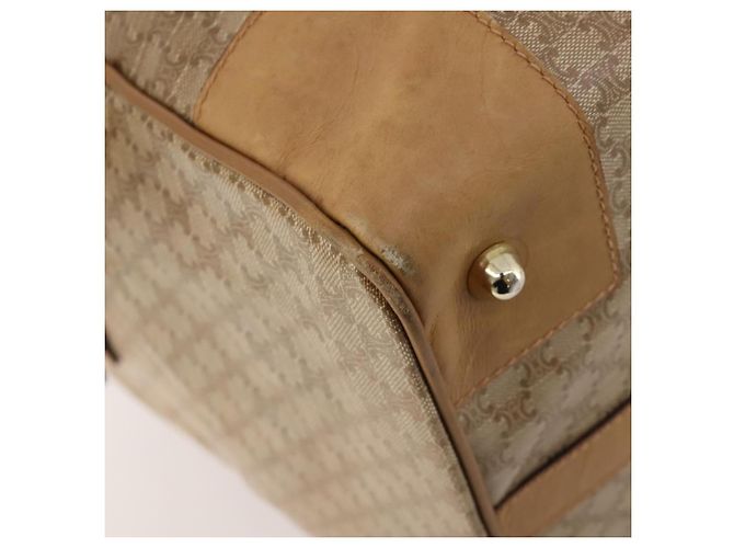 Céline Borsa Boston CELINE Macadam Canvas PVC Beige Oro Auth gh2046 D'oro - vista 16