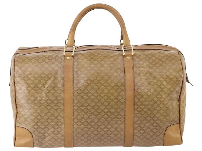 Céline Borsa Boston CELINE Macadam Canvas PVC Beige Oro Auth gh2046 D'oro - vista 2