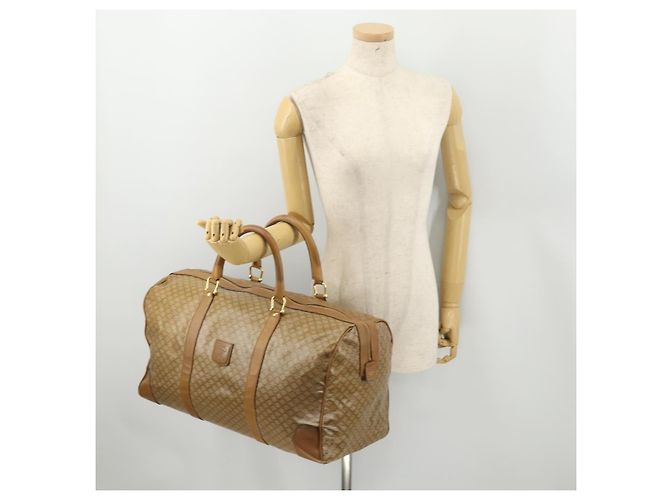 Céline Borsa Boston CELINE Macadam Canvas PVC Beige Oro Auth gh2046 D'oro - vista 24