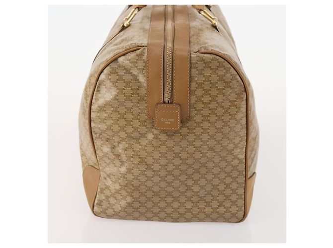 Céline Borsa Boston CELINE Macadam Canvas PVC Beige Oro Auth gh2046 D'oro - vista 3