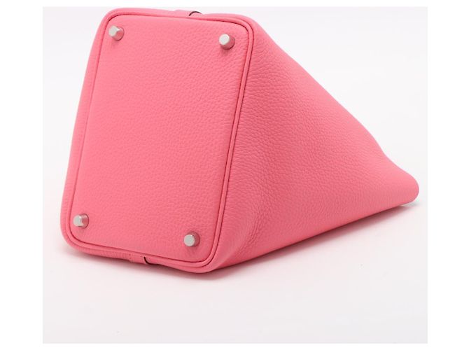 Hermès Borsa a secchiello Picotin 18 in pelle Taurillon Clemence Rose Azalee Rosa - vista 3
