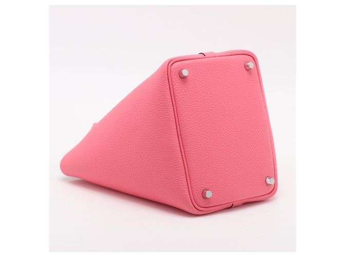 Hermès Borsa a secchiello Picotin 18 in pelle Taurillon Clemence Rose Azalee Rosa - vista 4