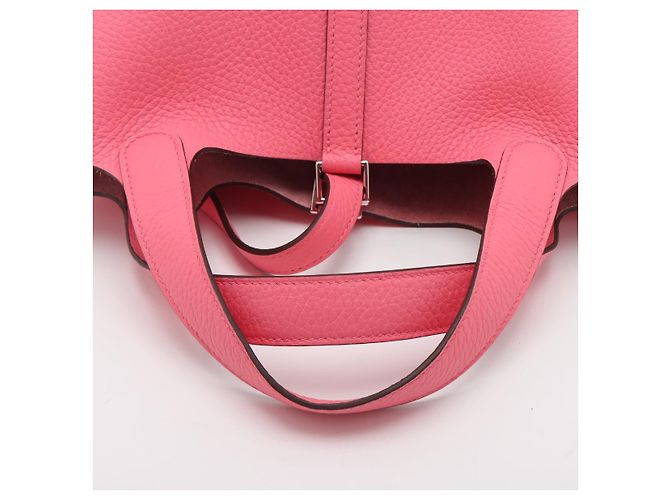 Hermès Borsa a secchiello Picotin 18 in pelle Taurillon Clemence Rose Azalee Rosa - vista 5
