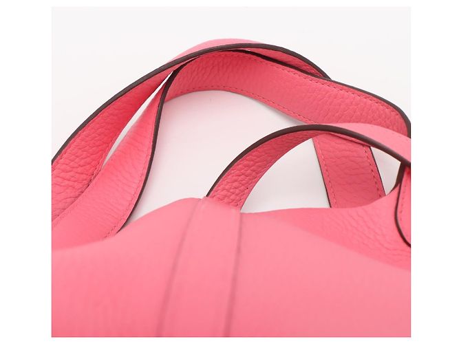 Hermès Borsa a secchiello Picotin 18 in pelle Taurillon Clemence Rose Azalee Rosa - vista 6