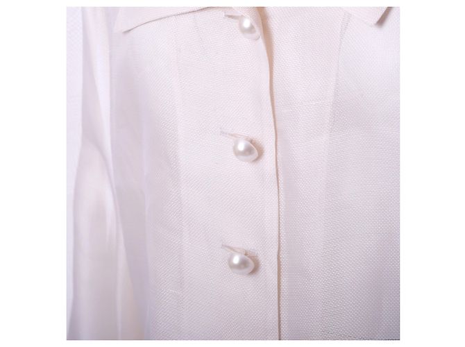Blusa in seta trasparente Yves Saint Laurent Rive Gauche Crudo - vista 4