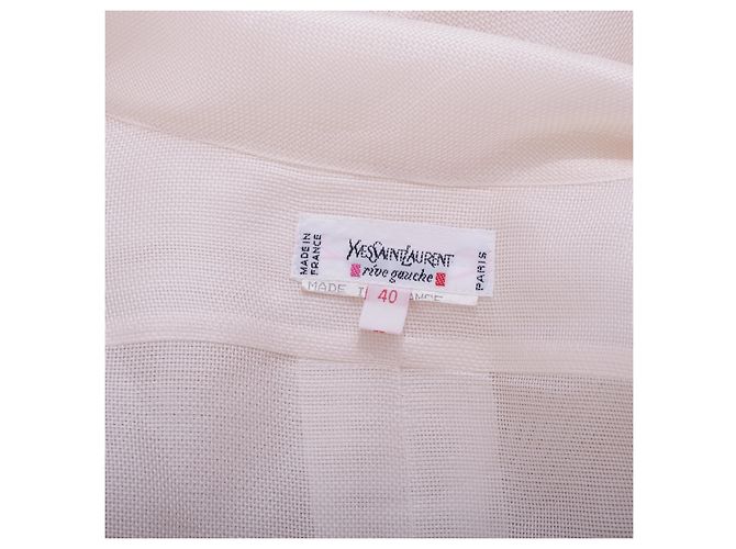 Blusa in seta trasparente Yves Saint Laurent Rive Gauche Crudo - vista 7