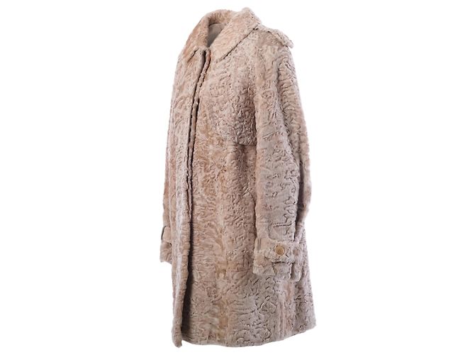 Autre Marque Cappotto in shearling beige vintage Collection Privée Astrakhan - vista 2