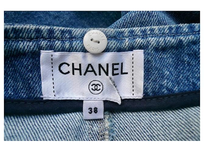 Chanel Vaqueros Capri Bermuda Azules T38 - vista 3